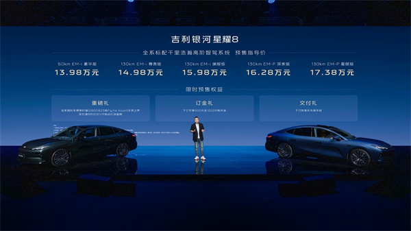 吉利银河星耀8"起步即旗舰"预售价13.98万起